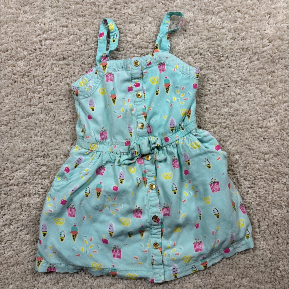 Genuine Kids from OshKosh Girls‎ Blue Ice Cream Popcorn Print Sundress 4T